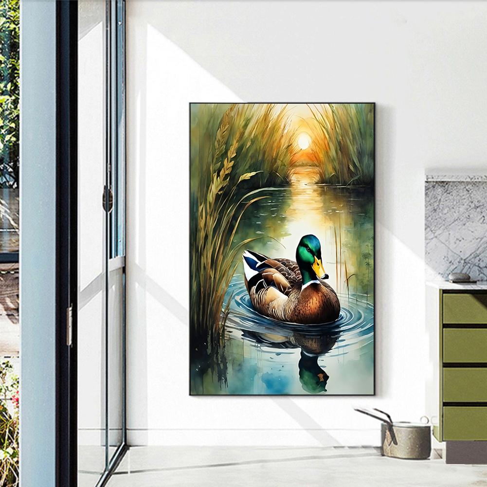 40x60cm Duck 5D DIY Full Drill Round Diamond Painting Kit for Home Wall Decor