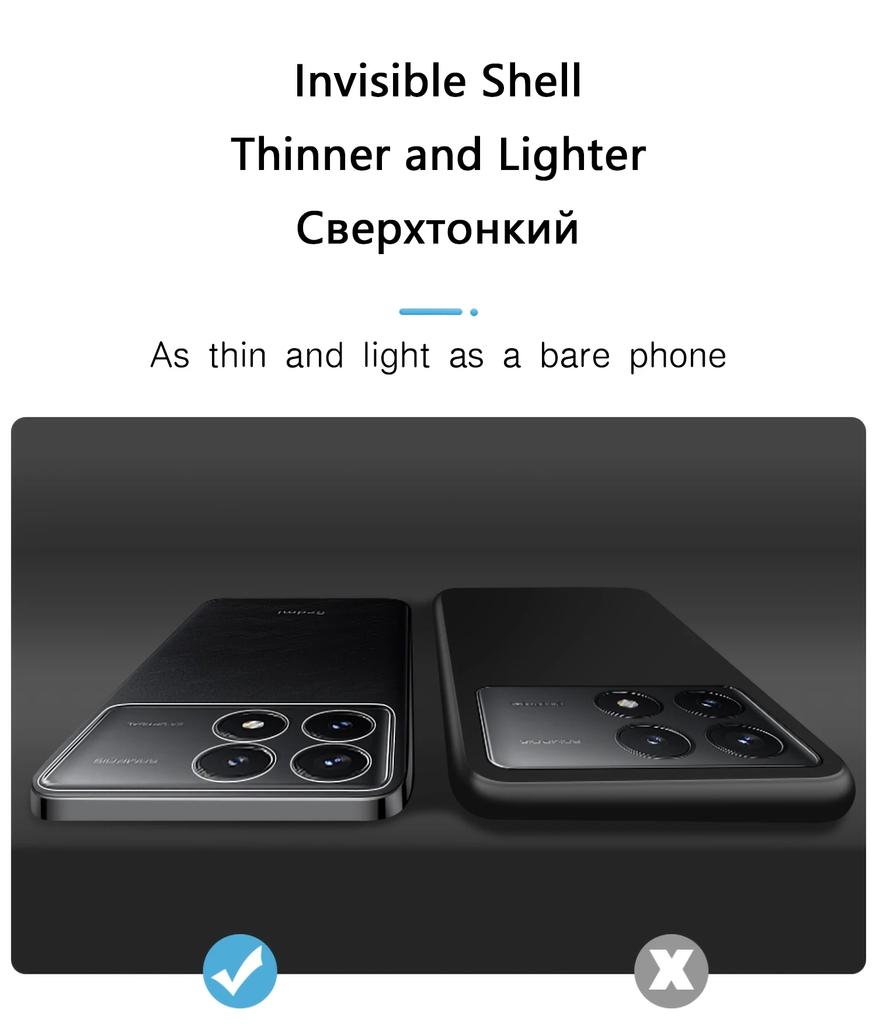 Plain Ultra Thin Soft Clear TPU Phone Case For Xiaomi Redmi Note 13 Pro 4G K70E Poco X6 Pro 5G Shockproof Cover