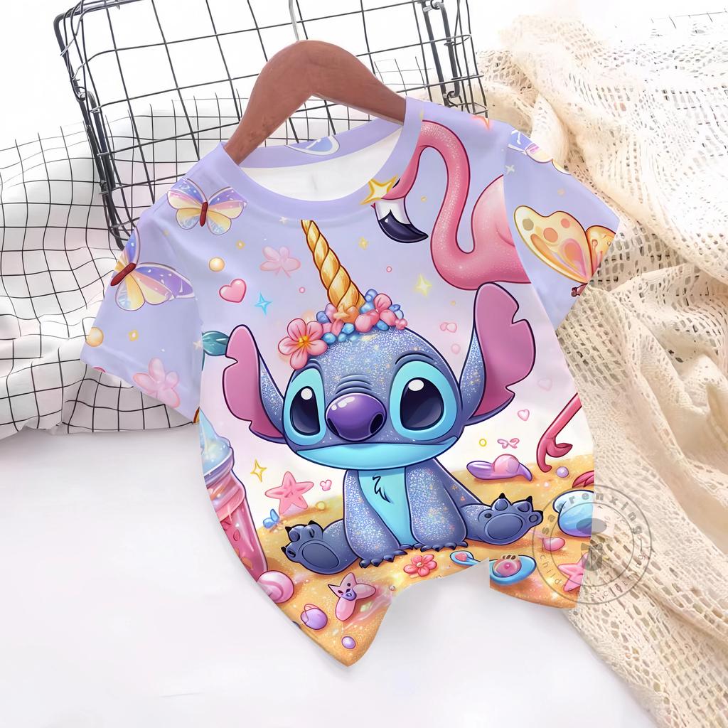 New Hot Sale Stitch T Shirts 3D Printing Graphic T-shirt Disney Casual Short Sleeve Stitch Tops Boys Girls Casual Clothes