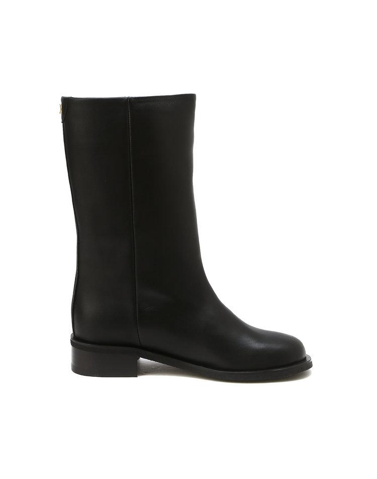 Athe Vanessabruno Black Double A Mid-Calf Boots (Real Leather) Aaso6E600Bk