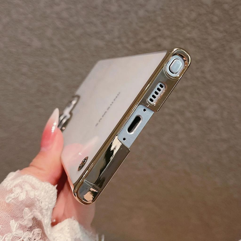 Luksusowe Galwanizowane Bezramkowe Cienkie Przezroczyste Etui Dla Samsung S25 S24 S23 Ultra S22 S21 FE Plus Note 20 10 Smukłe Przezroczyste Twarde Pokrowiec PC