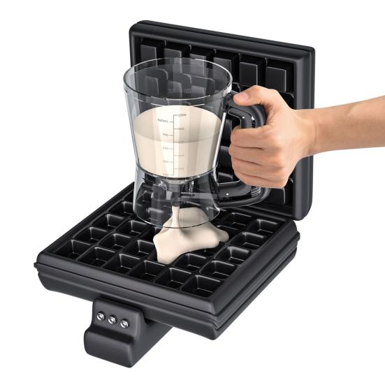 Batter Dispenser with Measuring Marks & No-Drip Valve BPA-Free Cupcake Pancake Tool Easy-Squeeze Handle Removable Valve for Quick Cleaning