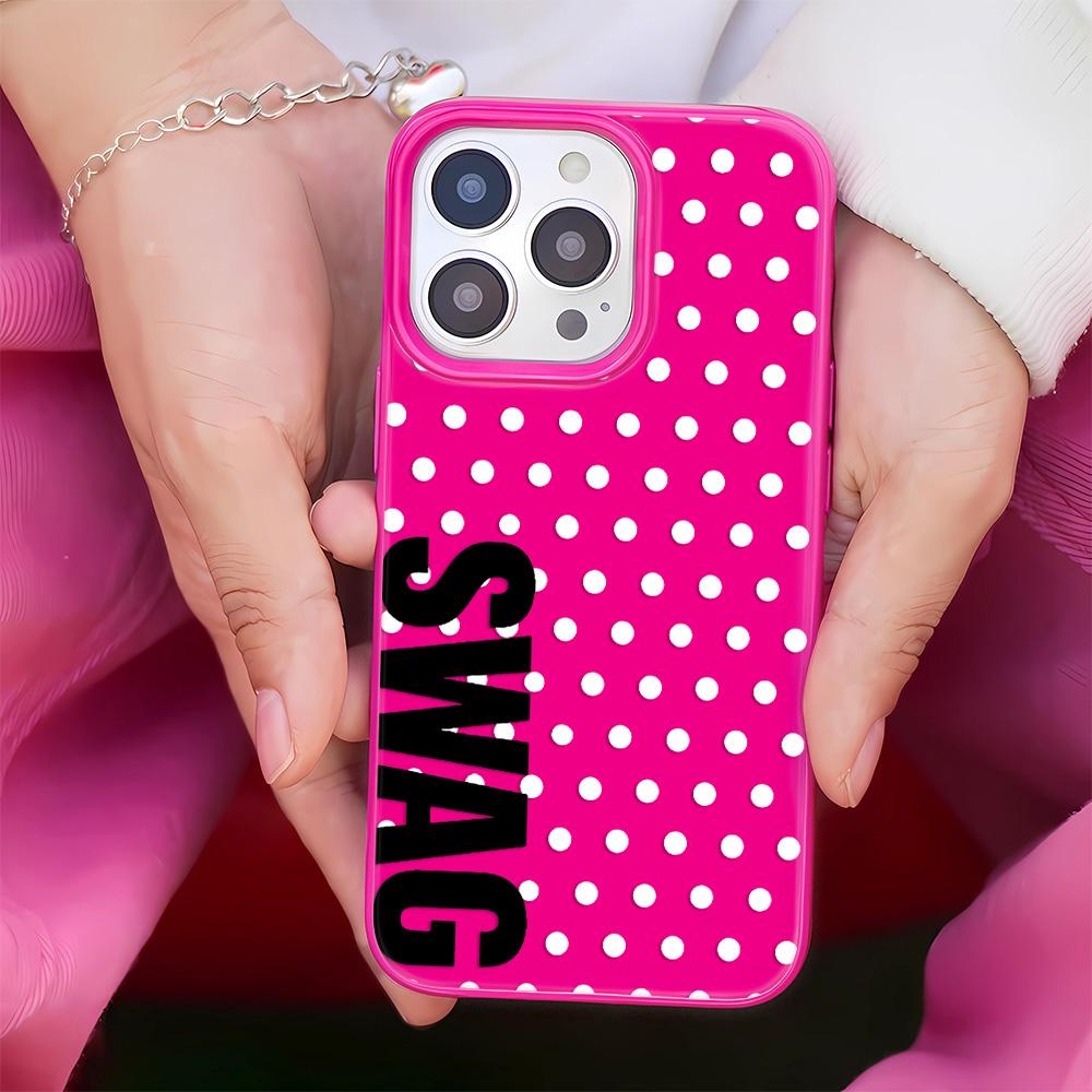 Luxury Creative SWAG Letters Phone Case for iPhone 17 16 15 14 13 12 11 Pro Max X XS XR Plus Air Glossy Film Hard PC Cover