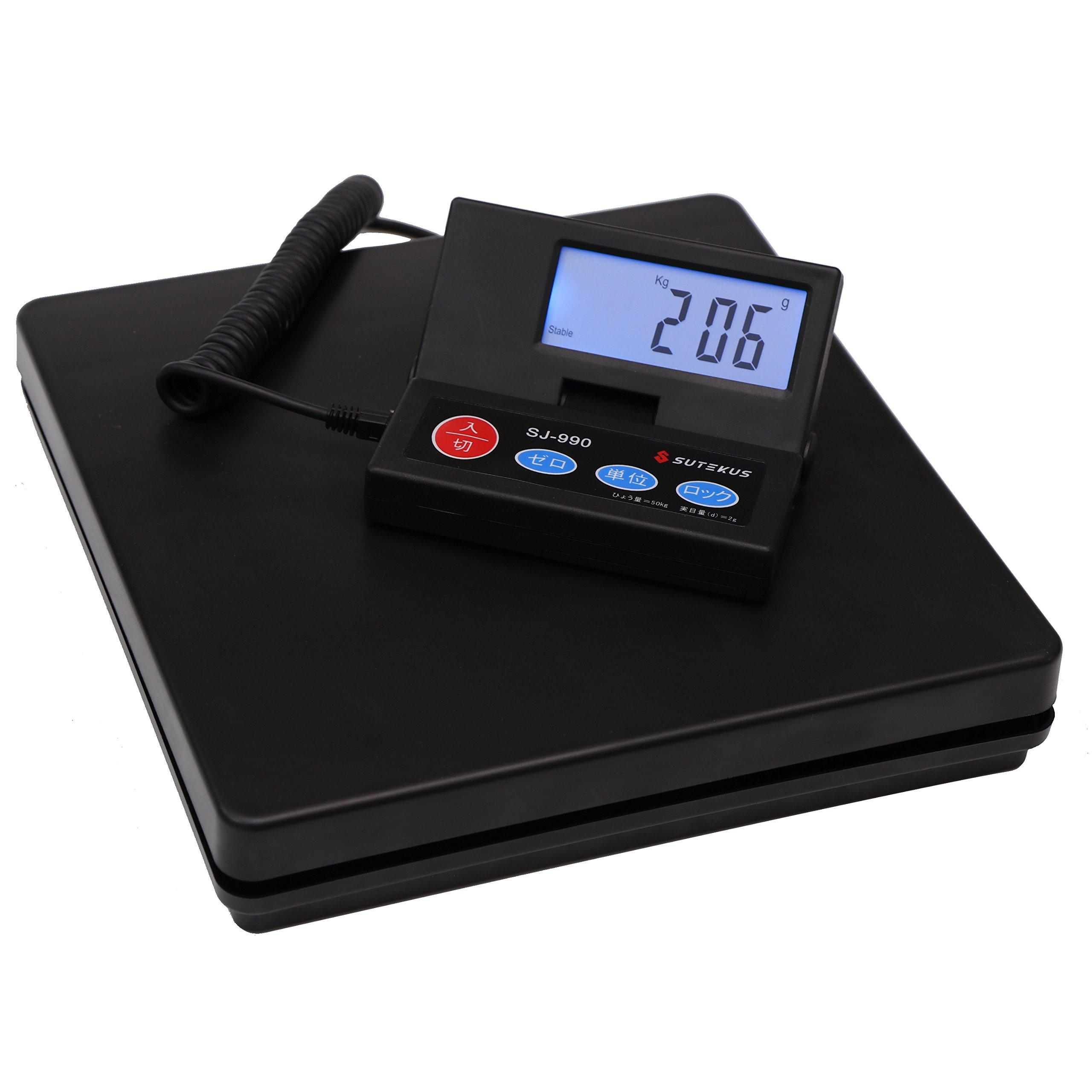 

Sutekus 2g can weigh up to remote measurement digital platform electronic with tare function unit, 50Kg, scale, scale, function, auto-off (black)