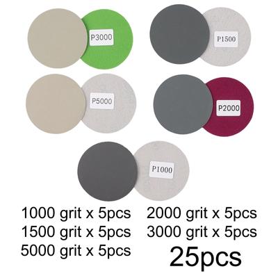 Sanding Disc Paper 25pcs 3inch Hook&Loop 1000 1500 2000 3000 5000 Grit