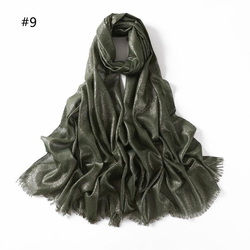 Spring and summer new solid color long scarf human cotton gold silk silver silk scarf women's monochrome long headscarf shawl