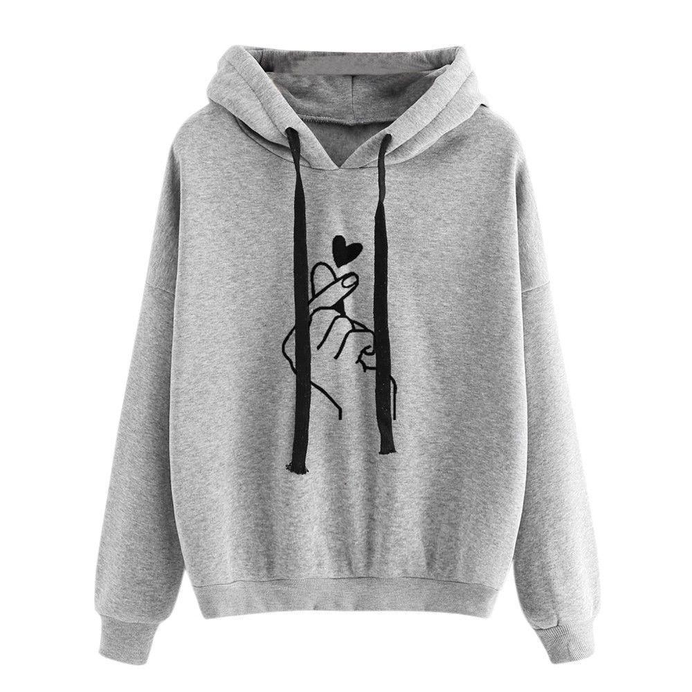 2019 Popular Women's Loose Casual Printed Hooded Sweatshirt