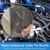 50~200pcs Nylon Universal Cable Tie Buckle Heavy Duty Self-Locking Zip Ties Holder with Pin Fasteners Car Resistant Zipties
