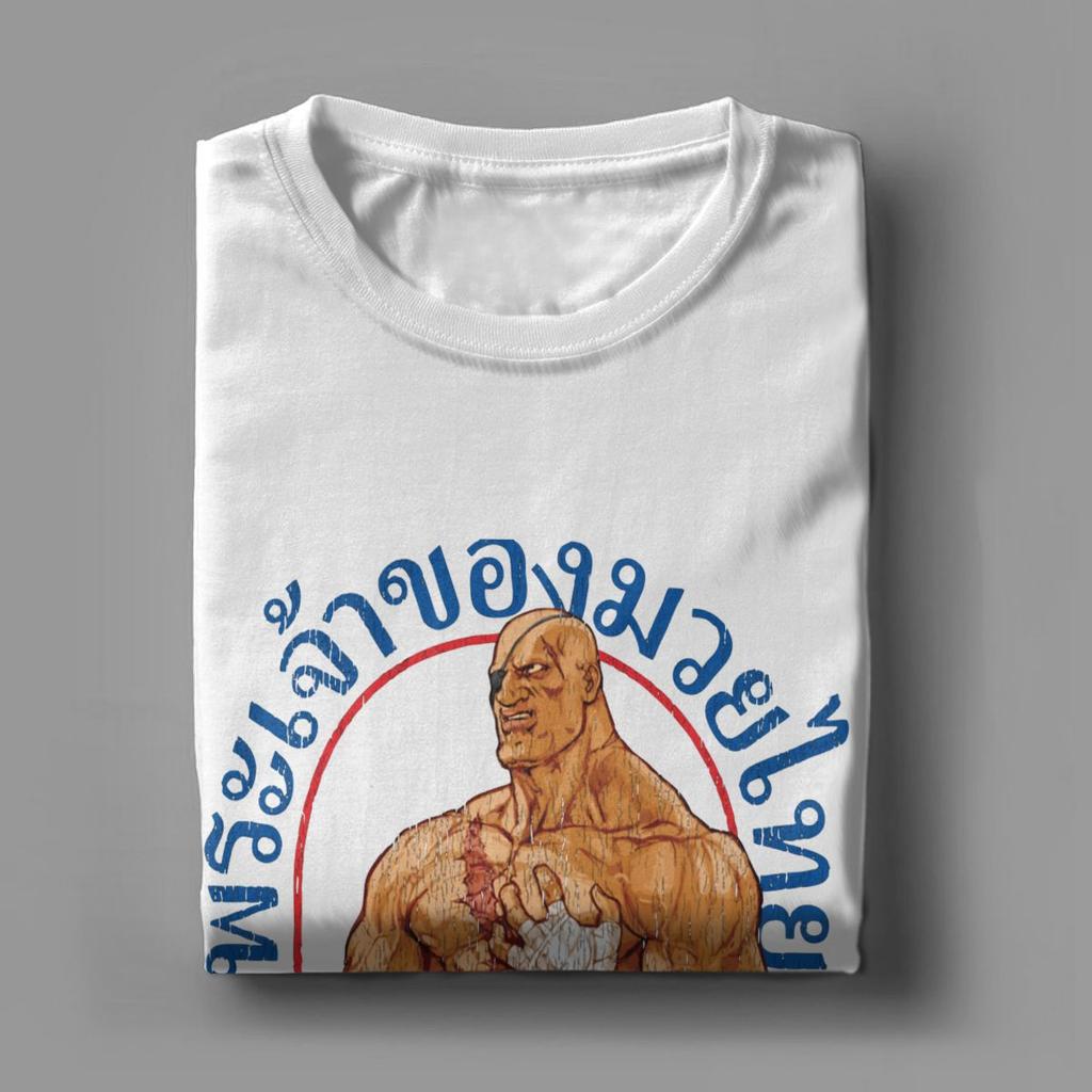 Sagat God Of Muay Thai Gym street fighter thai boxing Men's T Shirt Short Sleeve Crew Neck T-Shirt 100% Cotton Plus Size Tops