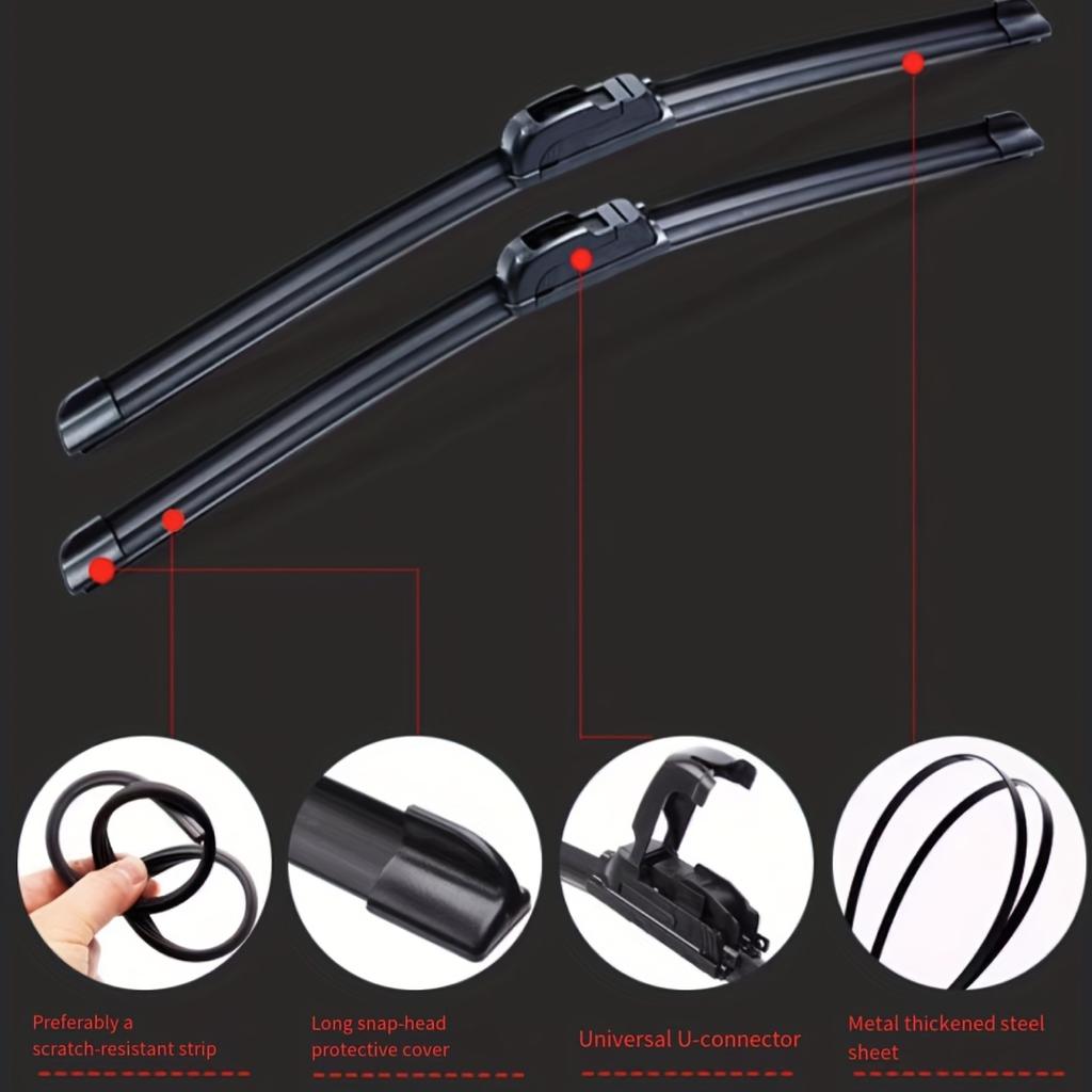 Automotive Universal U-type Soft Rubber Boneless Wiper HD Quiet Durable Reduce Noise Automotive Wiper  16" 18" 19"  21" 22" 24"