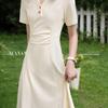 Women's French Summer A-line Polo Collar Waist-Cinching Dress, 2026 Style