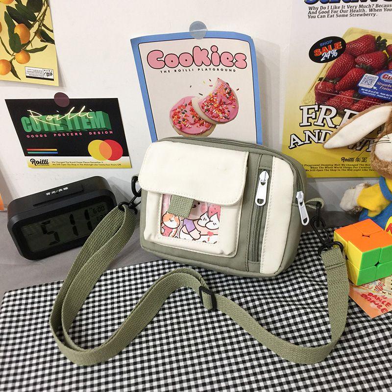 

Cute Student K-style Ins Girls One-Shoulder Bag Green Send Card