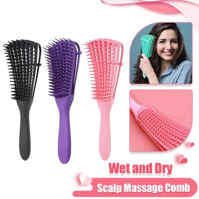 1PC Haarbürste Entwirrungsbürste Kopfhautmassage Haarkamm Frauen Entwirrungshaarbürste zum Stylen von lockigem Friseursalon Pflegewerkzeuge