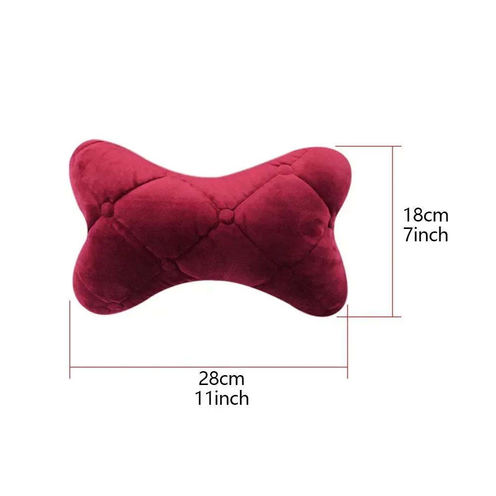 Car Neck Pillow Winter Cotton Seat Headrest Universal Car Neckrest Support Breathable Fabric Cover Relieve Soreness for Travel