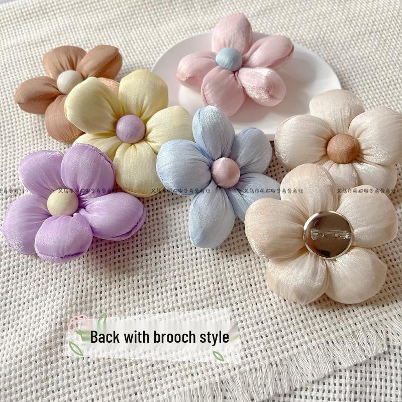 Lurex Cotton-Filled Flower DIY Brooch for Phone Cases, Clothes, Shoes, and Socks