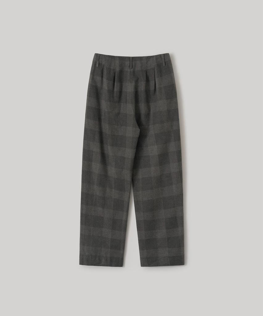 ANOTHER OFFICE WOMEN W. Yark Wool Tie-Up Easy Pants (Charcoal Check)