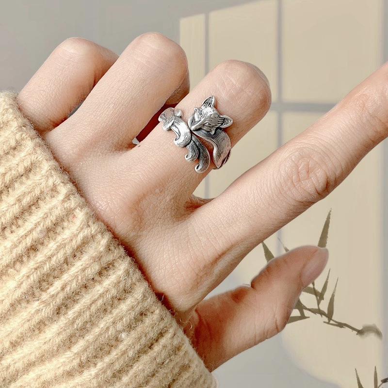 Fox Ring Women's Trendy and Cool New Retro Light Luxury Index Finger Ring