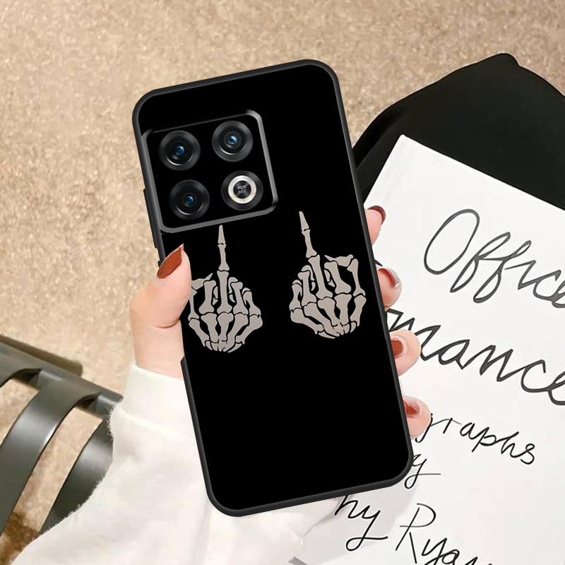 Skeleton Middle Finger Case For OnePlus 15 R 12 12R 13T 13 13R 11 10 Pro 10T 8T Nord 5 CE 2 3 4 Lite N20 N30 Cover