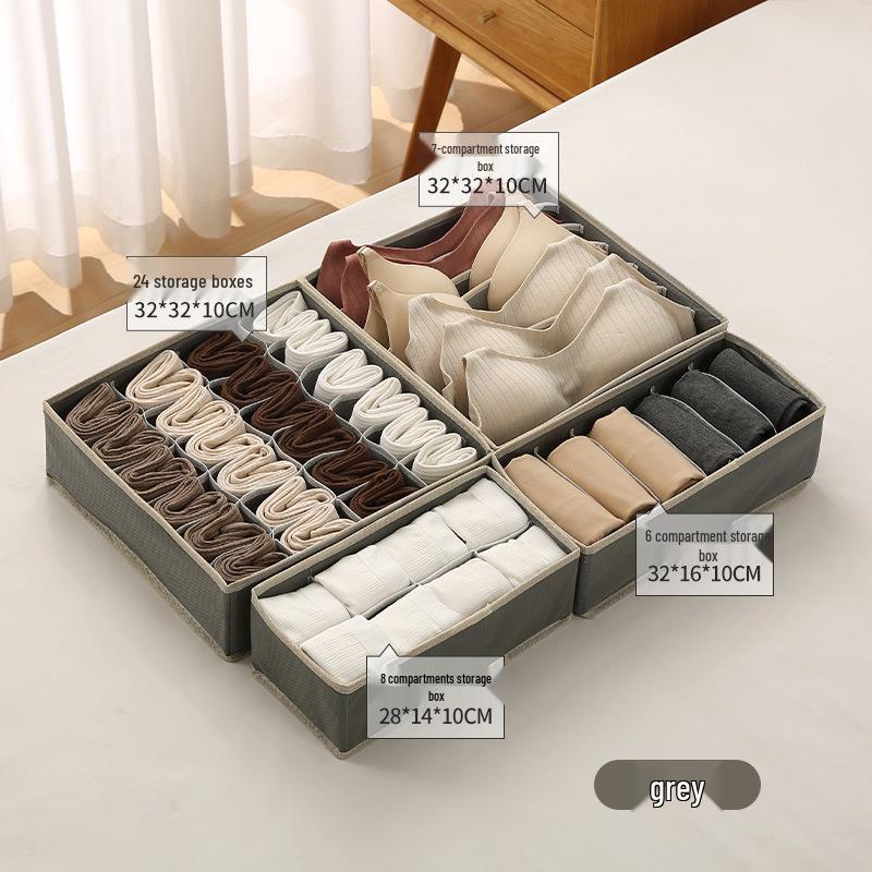 Foldable Underwear Storage Box Set - Four-Piece Wardrobe Organizer