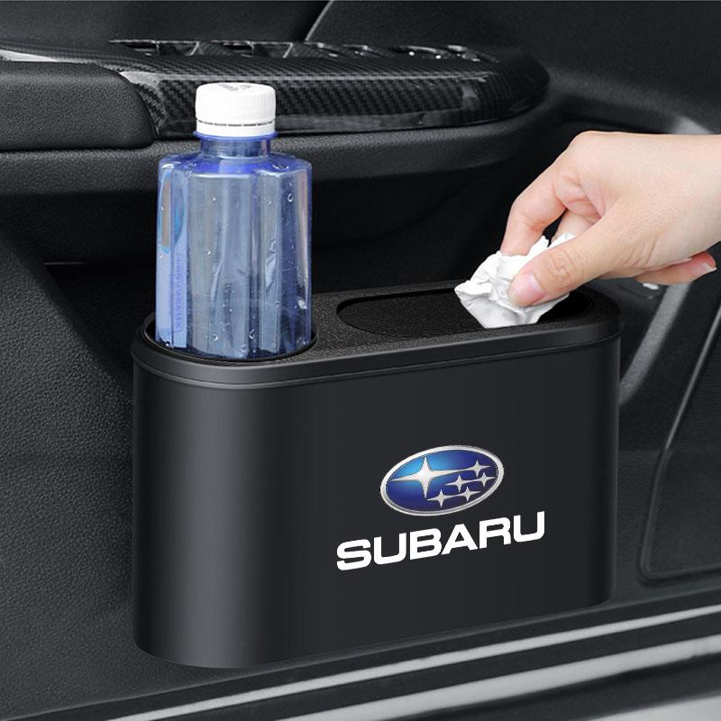 Hanging Car Trash Can Auto Emblem Garbage Box Accessories For Subaru Impreza STI Forester Outback XV Crosstrek Legacy WRX