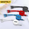 3 In 1 Charging Cable Retractable USB Charge 2.4A Fast Charging For XiaoMi HuaWei Samsung Portable Charging Cable Micro Type-C