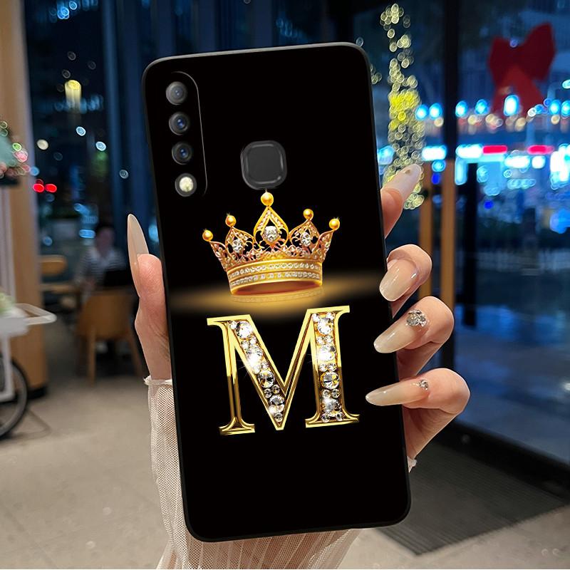 Beautiful A To Z Letter Crown Casing For Infinix S4 Smart3 Plus X626 X267 Case Black Soft Silicone Shockproof Shell