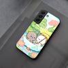 Fun Cartoon Peach Mochi Cat Phone Case Glass For Samsung Galaxy S23 S24 S21 S25 S22 S20 Ultra Fe Plus A55 A15 A14 Coque