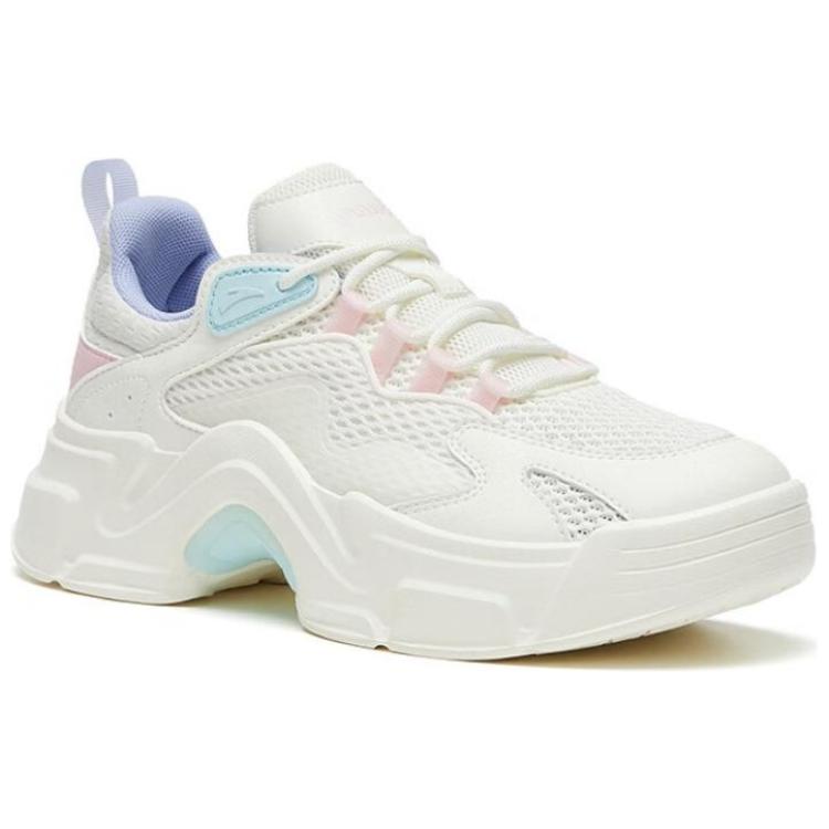 Anta Fashion Slip-Resistant Durable Low-Top Sports Casual Shoes Women sneaker White Pink Blue 122328889-6