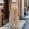 Damskie Modne Nieregularne Szyte Spodnie Garniturowe Casualowe Spodnie z Prostymi Nogawkami