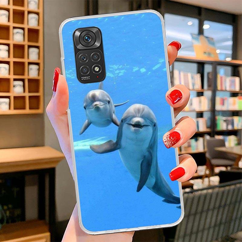 Ocean Animal Cute Dolphin Cover Phone Case For Xiaomi Redmi Note 15 14 13 12 11 10 Pro Plus 14S 12S 11S 11T 11E 10S Soft Fundas