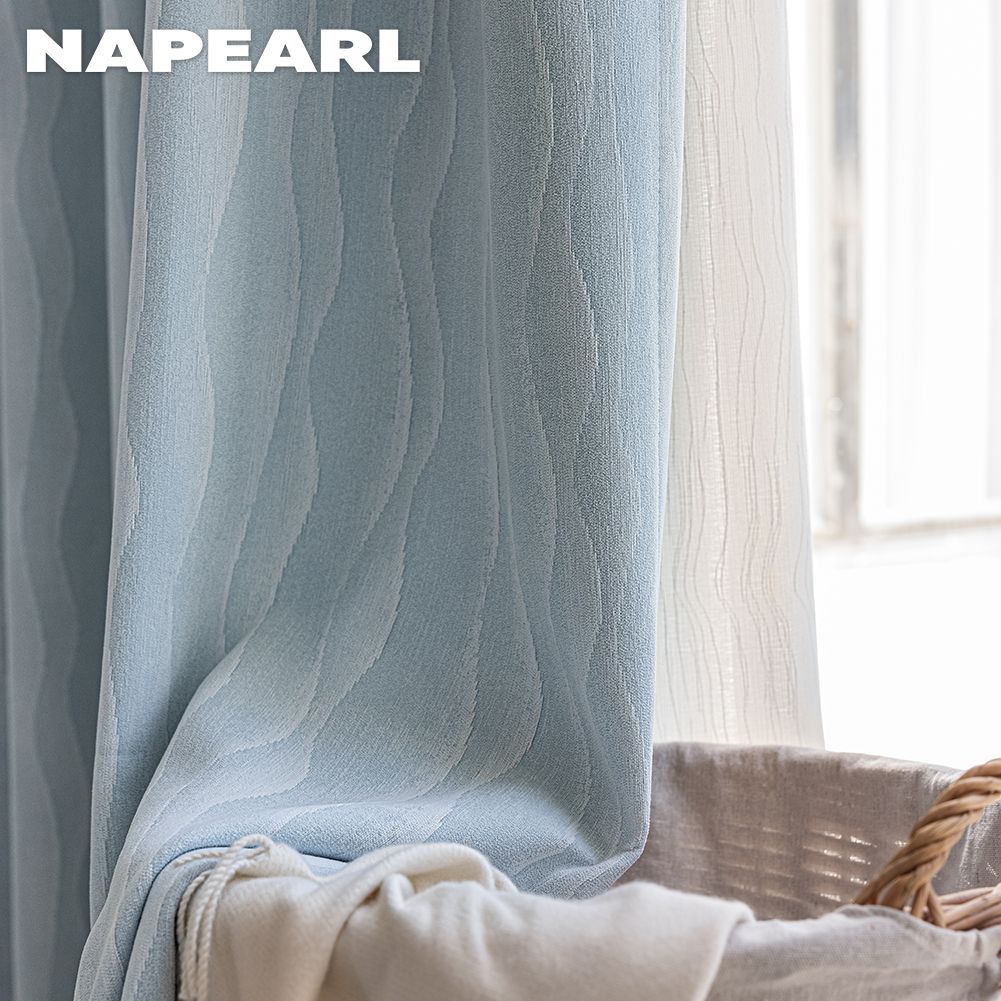 1 Stück NAPEARL Eleganter einfarbiger Verdunkelungsvorhang beidseitiger Chenille-Jacquard dicke Vorhänge für Schlafzimmer Wohnzimmer Balkonfenster für Heimdekoration