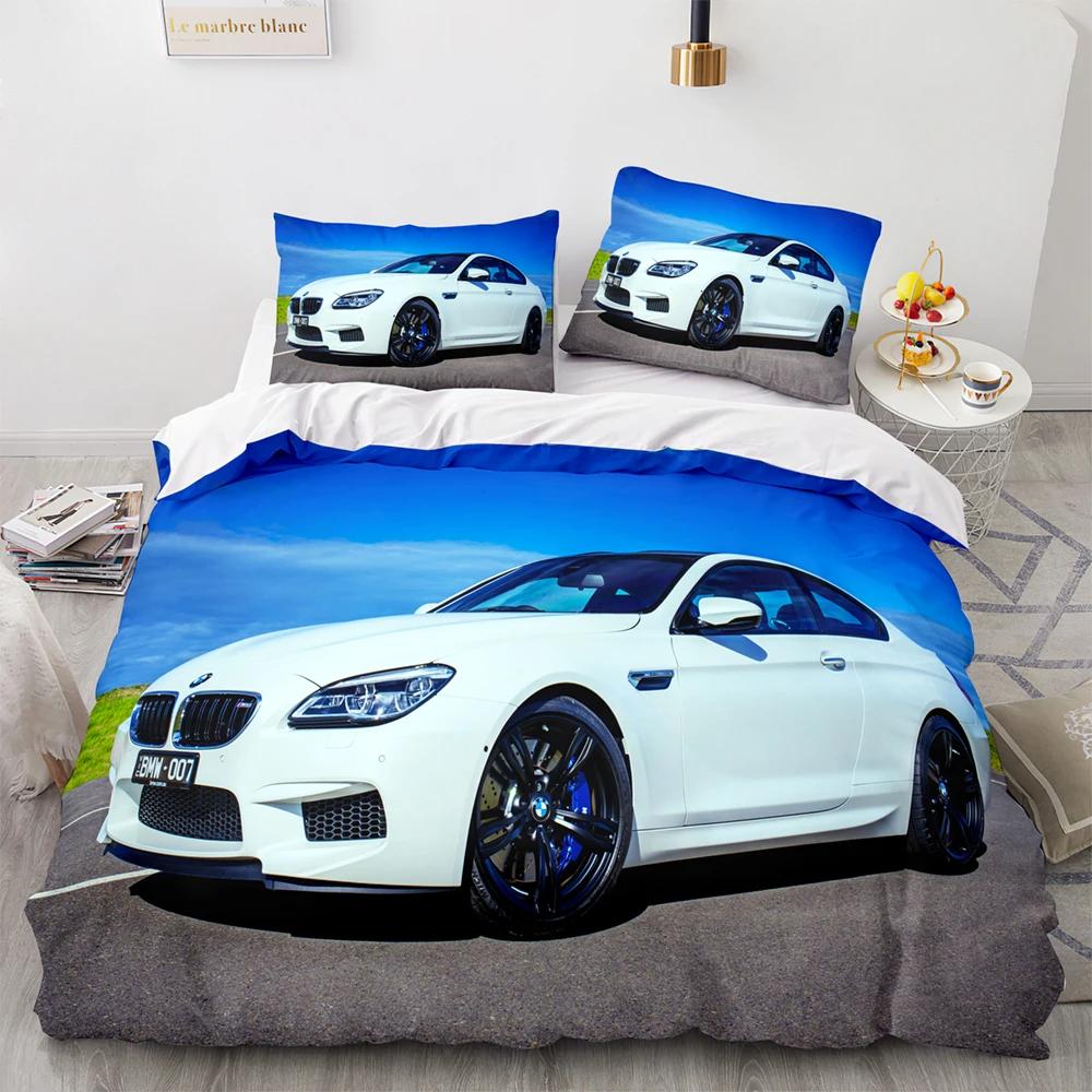 Sportbilsracing Sängklädesset Enkel Twin Full Queen King Size SUV Lastbil Sängset Aldult Barn Sovrum Påslakanset Män Pojke Gåva