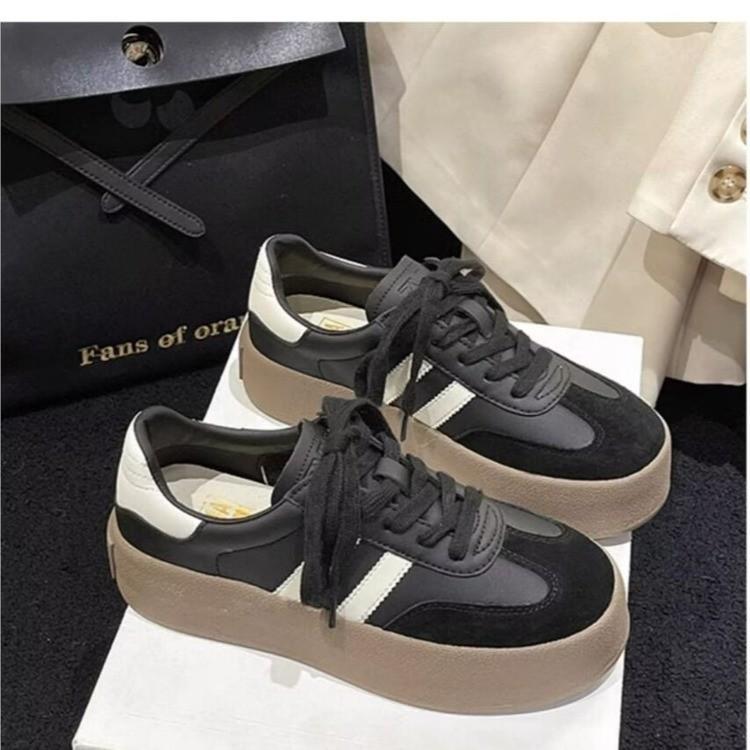 Little White Shoes Women's Ins Tide 2023 Autumn New Color Matching Trend Biscuit Board Shoes Flat Single Shoes Casual Sports Shoes