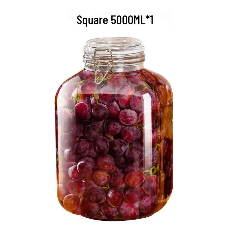 Transparent Glass Sealable Food Storage Jar & Pickling Crock