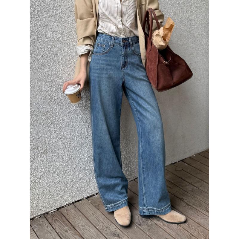 Cloud Long, Retro Personalized Spring Jeans Women's Wide-leg Pants New Drape Trousers Spot