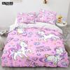 Cartoon Rainbow Unicorn Bedding Set Unicorn Sets Single Double Queen Twin Full Size Duvet Cover Kid Girls Child Soft Duvet Cover