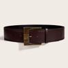 Effen Kleur Brede Tailleband Y2K PU Leer Taillebanden Metalen Gesp Brede Riem Broek Decoratie