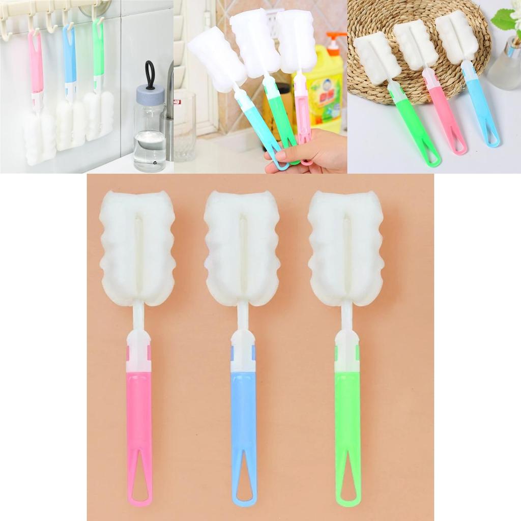 Multi-color Bottle Sponge Brush For Efficient Kitchen Cleaning And Wineglass Care