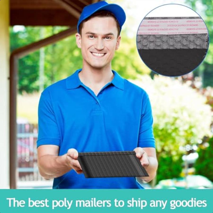 50 Pcs Bubble MailersBlack Bubble Envelopes Waterproof Self Seal Adhesive Shipping Bags Poly Padded Envelopes Bubble Padded Cus