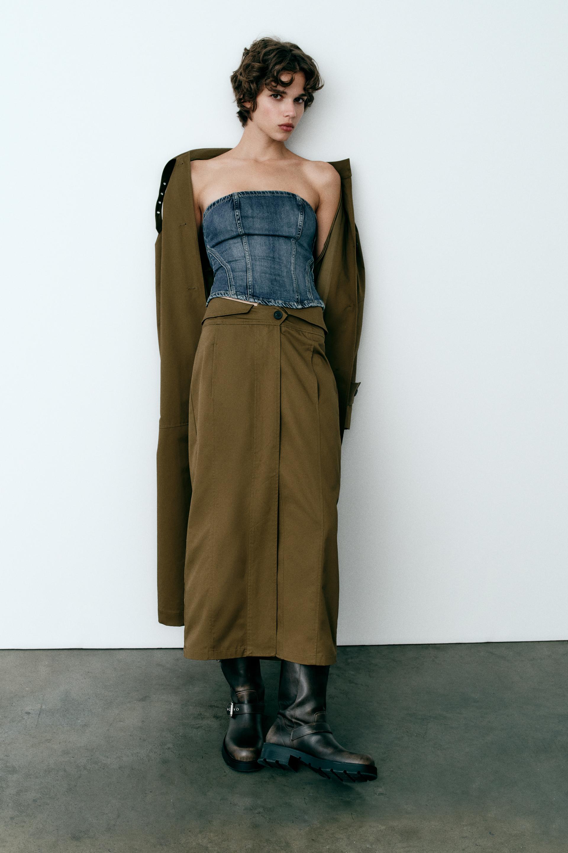 

ЮБКА МИДИ С КЛАПАНАМИ НА ПОЯСИИ