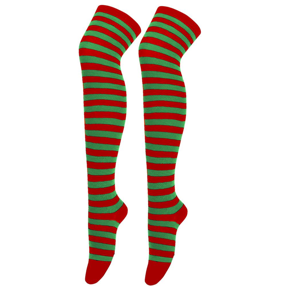 Women's Zebra Striped Thigh-High Socks: Japanese & Korean Style Over-the-Knee Halloween Cosplay Performance.