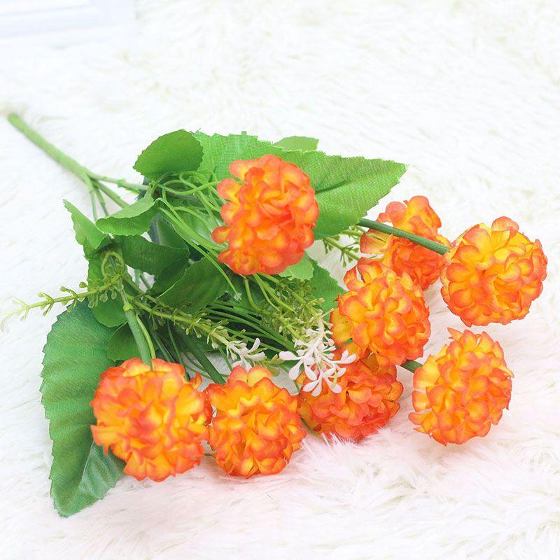 

Элегантный букет из 9 искусственных шелковых гвоздик для украшения дома и свадьбы оранжевый