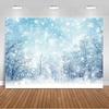 Paesaggio Invernale Scena di Neve Foresta Bianca Sfondo Fotografico Forniture Decorazioni Festa di Natale Striscione di Sfondo Oggetto di Scena per Foto