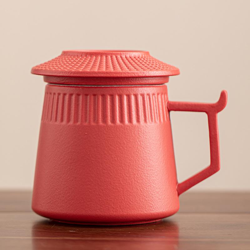 Palace Museum Ceramic Tea Mug with Lid: Elegant Business Souvenir Gift Box