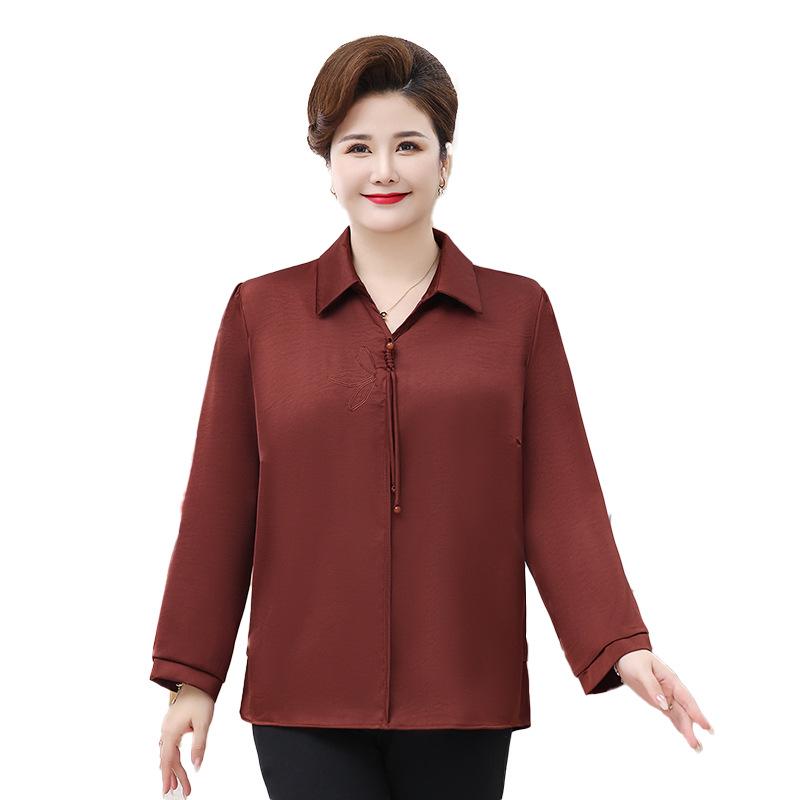 Plus Size Autumn Top for Moms & Grandmothers - Chinese Style