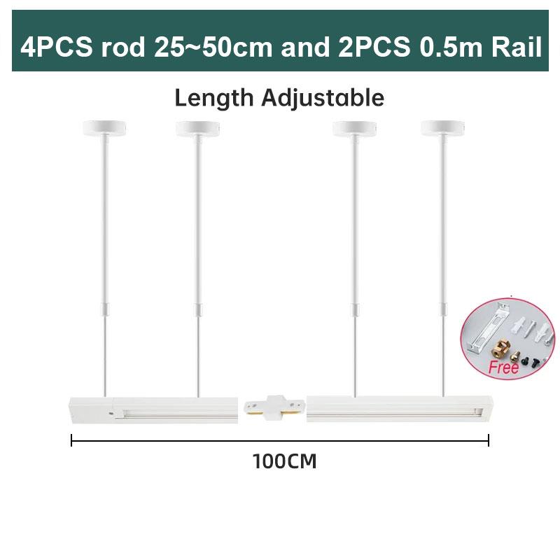 Set șină șină de iluminat cu 2 fire 0.5M Spot LED lampă pe șină pentru sufragerie Conectori drepte/în formă de L Cutie de tavan