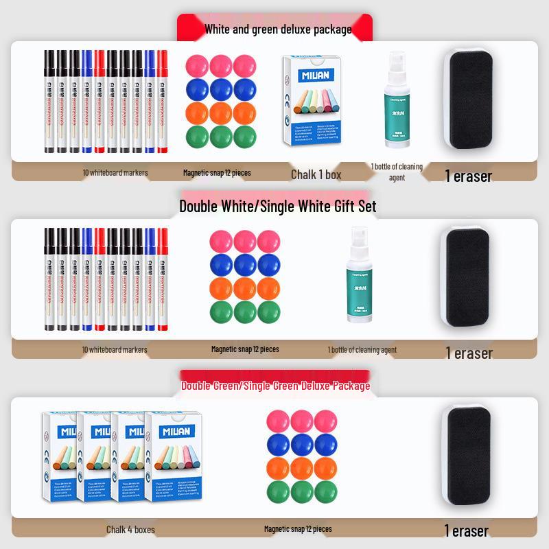 Double-Sided Magnetic Whiteboard & Chalkboard with Mobile Stand for Home, Teaching, and Office Use