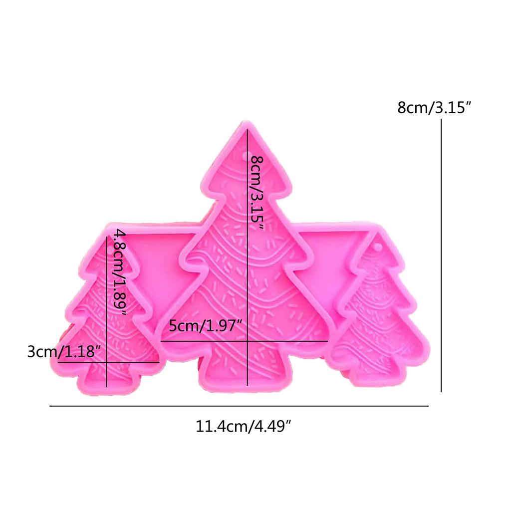 Silicone Earring Mold Epoxy Resin Molds Jewelry Casting Tools Ear Hooks for DIY Christmas Tree Ear Drop Charm Pendant