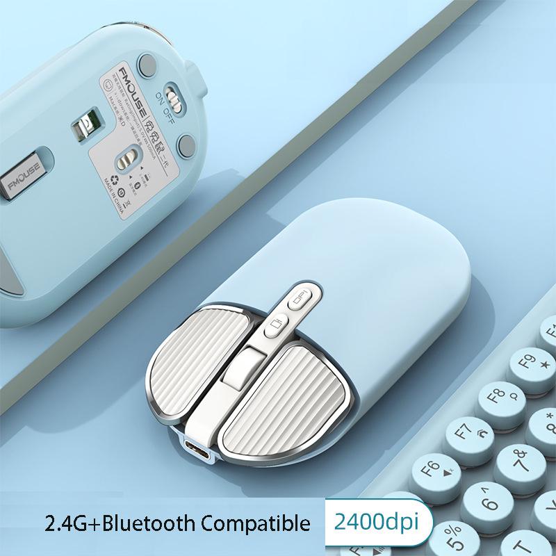 Mini pelė 2.4G belaidė Bluetooth suderinama miela tyli pelė Macbookui Įkraunama pelė PC nešiojamam kompiuteriui biurui žaidimų pelėms