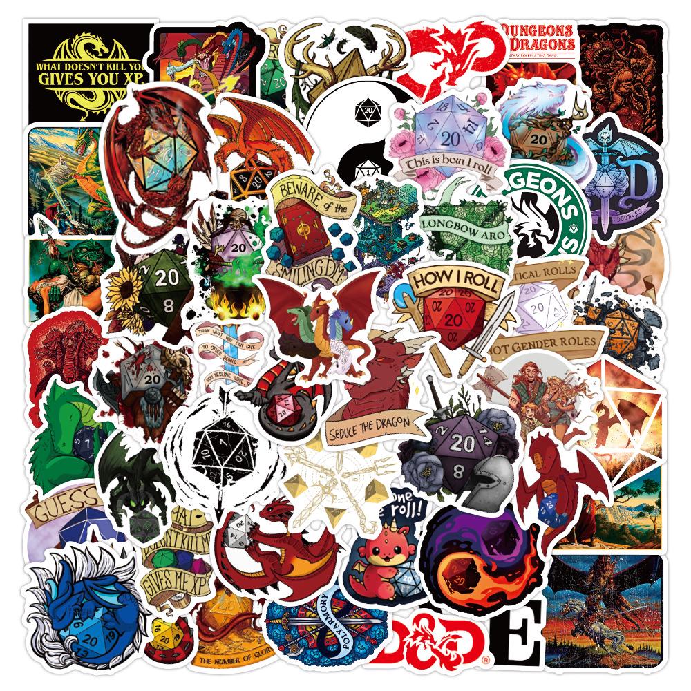 Cross-Border D&D Graffiti: 100 Waterproof Stickers for Laptops, Skateboards, and Suitcases